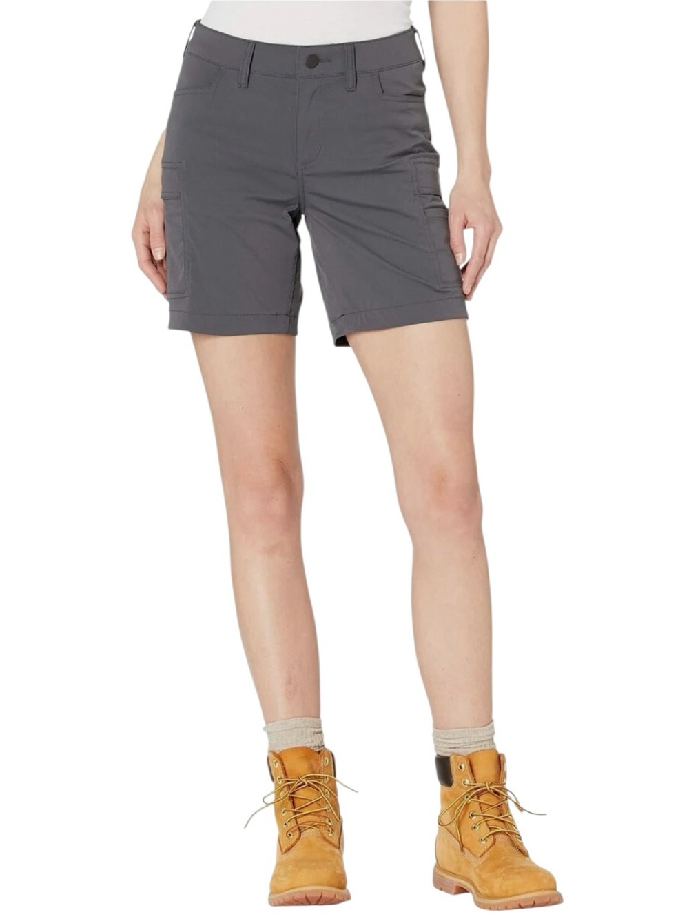 Carhartt Women's Force Madden Charcoal Gray Cargo Straight Fit Shorts